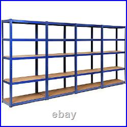 Costway 4 72 Heavy Duty Storage Shelf Steel Garage Rack 5 Level Adjustable Blue