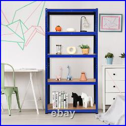 Costway 4 72 Heavy Duty Storage Shelf Steel Garage Rack 5 Level Adjustable Blue