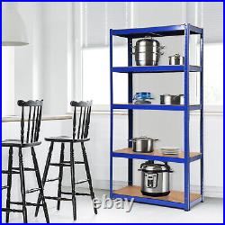 Costway 4 72 Heavy Duty Storage Shelf Steel Garage Rack 5 Level Adjustable Blue