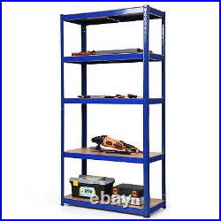 Costway 4 72 Heavy Duty Storage Shelf Steel Garage Rack 5 Level Adjustable Blue