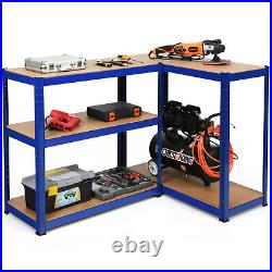 Costway 4 72 Heavy Duty Storage Shelf Steel Garage Rack 5 Level Adjustable Blue