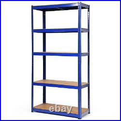 Costway 4 72 Heavy Duty Storage Shelf Steel Garage Rack 5 Level Adjustable Blue