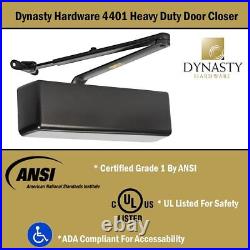 Dynasty Hardware Door Closer Heavy Duty Commercial Grade Dark Bronze