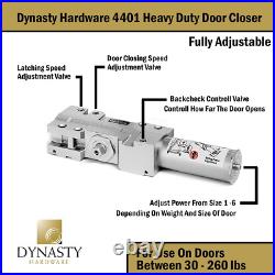 Dynasty Hardware Door Closer Heavy Duty Commercial Grade Hydraulic Adjustable