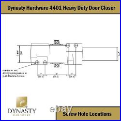 Dynasty Hardware Door Closer Heavy Duty Commercial Grade Sprayed Aluminum