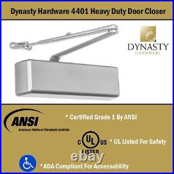 Dynasty Hardware Door Closer Heavy Duty Commercial Grade Sprayed Aluminum