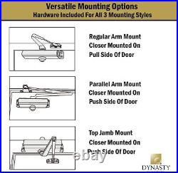 Dynasty Hardware Door Closer Heavy Duty Commercial Grade Sprayed Aluminum