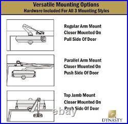 Dynasty Hold Open Door Closer Heavy Duty Commercial Grade Sprayed Aluminum