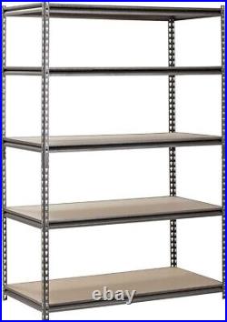 EDSAL Heavy Duty Garage Shelf Steel Metal Storage 5 Level H x 48 W x 24 2pack