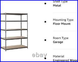 EDSAL Heavy Duty Garage Shelf Steel Metal Storage 5 Level H x 48 W x 24 2pack