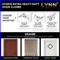 Extra Heavy Duty Commercial Door Closer, DC9016 Automatic Brass / Gold