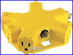 Extra Heavy Duty Contractor Grade Extension Cord 100 ft, 5 Outlet Adapter C