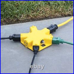 Extra Heavy Duty Contractor Grade Extension Cord 100 ft, 5 Outlet Adapter C