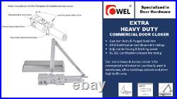 Extra Heavy Duty/UL Listed Commercial Automatic Door Closer, Cast Iron Body