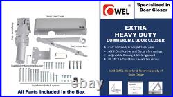 Extra Heavy Duty/UL Listed Commercial Automatic Door Closer, Cast Iron Body