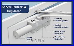 Extra Heavy Duty/UL Listed Commercial Automatic Door Closer, Cast Iron Body