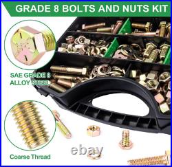 FOLIV 523PCS Grade 8 Bolts and Nuts Assortment Kit, Heavy Duty Nut Assortment