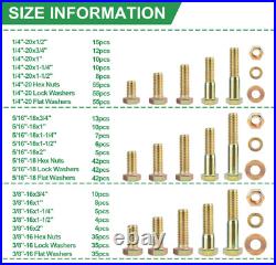 FOLIV 523PCS Grade 8 Bolts and Nuts Assortment Kit, Heavy Duty Nut Assortment
