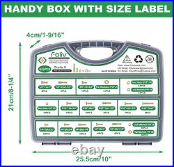 FOLIV 523PCS Grade 8 Bolts and Nuts Assortment Kit, Heavy Duty Nut Assortment