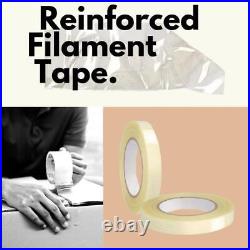 Filament Reinforced Tape Heavy Duty Grade 148 LB Tensile Select Size & Qty