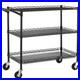 Finnhomy 3 Tier Heavy Duty Commercial Grade Utility Cart, Wire Rolling Cart w