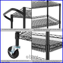 Finnhomy 3 Tier Heavy Duty Commercial Grade Utility Cart, Wire Rolling Cart w