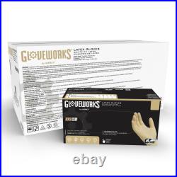 GLOVEWORKS Heavy Duty Ivory Latex Industrial Disposable Glove 8 Mil Case of 1000