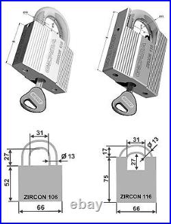 Gerda Heavy Duty Padlock Zircon Highest Security Grade 6 Burglar Proof 12 Tonnes
