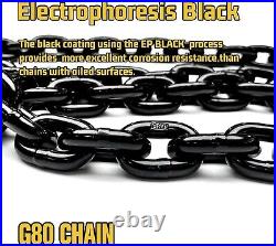 Grade 80 10FT Heavy Duty Towing Chain with Clevis Hooks, 12,000 lbs Capacity