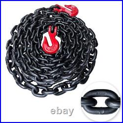 Grade 80 Heavy Duty Binder Chain 3/8 inch x 20ft for Safe Transport 7,100lbs