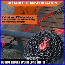Grade 80 Heavy Duty Binder Chain 3/8 inch x 20ft for Safe Transport 7,100lbs