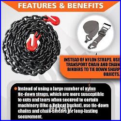 Grade 80 Heavy Duty Binder Chain 3/8 inch x 20ft for Safe Transport 7,100lbs