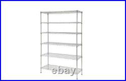 HDX 6-Tier Commercial Grade Heavy-Duty Steel Wire Shelving Unit in Chrome, 72in