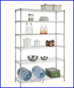 HDX 6-Tier Commercial Grade Heavy-Duty Steel Wire Shelving Unit in Chrome, 72in