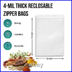 HEAVY DUTY 4 Mil Clear Zipper Seal Bags Reclosable Plastic Jewelry 4Mil Baggies