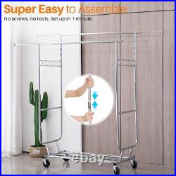 HOKEEPER 600 lbs Heavy Duty Clothing Garment Rack with Shelves Commercial Grade