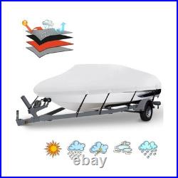 Heavy Duty 1200D PU Waterproof Boat Cover, 20'- 22' Trailerable Marine Grade