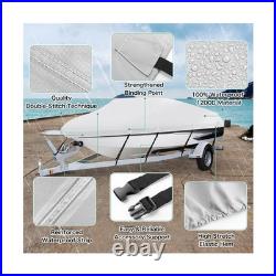 Heavy Duty 1200D PU Waterproof Boat Cover, 20'- 22' Trailerable Marine Grade
