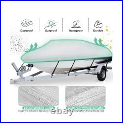 Heavy Duty 1200D PU Waterproof Boat Cover, 20'- 22' Trailerable Marine Grade