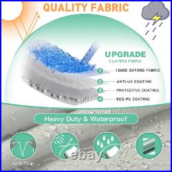 Heavy Duty 1200D PU Waterproof Boat Cover, 20'- 22' Trailerable Marine Grade Pol