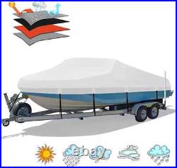 Heavy Duty 1200D PU Waterproof Boat Cover, 23'- 24' Trailerable Marine Grade Pol