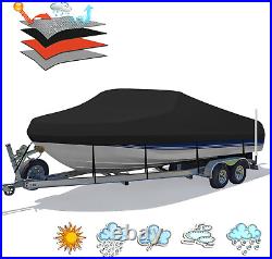 Heavy Duty 1200D PU Waterproof Boat Cover, 23'- 24' Trailerable Marine Grade Pol