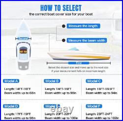 Heavy Duty 1200D PU Waterproof Boat Cover, 23'- 24' Trailerable Marine Grade Pol