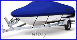Heavy Duty 600D Marine Grade Polyester Canvas Trailerable Waterproof Boat Cover