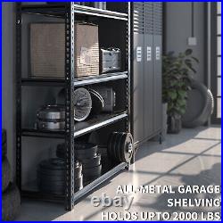 Heavy Duty 72H Shelf Unit Garage Metal Storage 5 Level Shelves Rack Steel & MDF