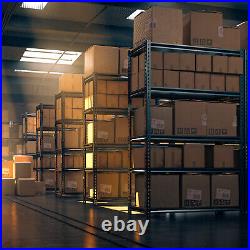 Heavy Duty 72H Shelf Unit Garage Metal Storage 5 Level Shelves Rack Steel & MDF