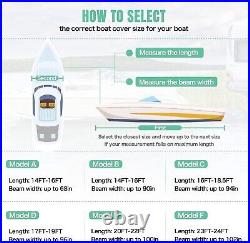 Heavy Duty 900D PU Waterproof Boat Cover 23'- 24' Marine Grade Polyester Canvas