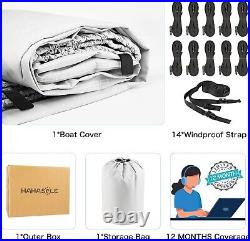Heavy Duty 900D PU Waterproof Boat Cover 23'- 24' Marine Grade Polyester Canvas