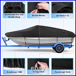 Heavy Duty Boat Cover, Waterproof Trailerable Heavy Duty Marine Grade Bass Boat C