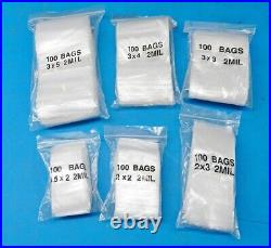 Heavy Duty Clear Zip Seal Plastic Bags Zipper Top Lock Reclosable Baggies 4MIL